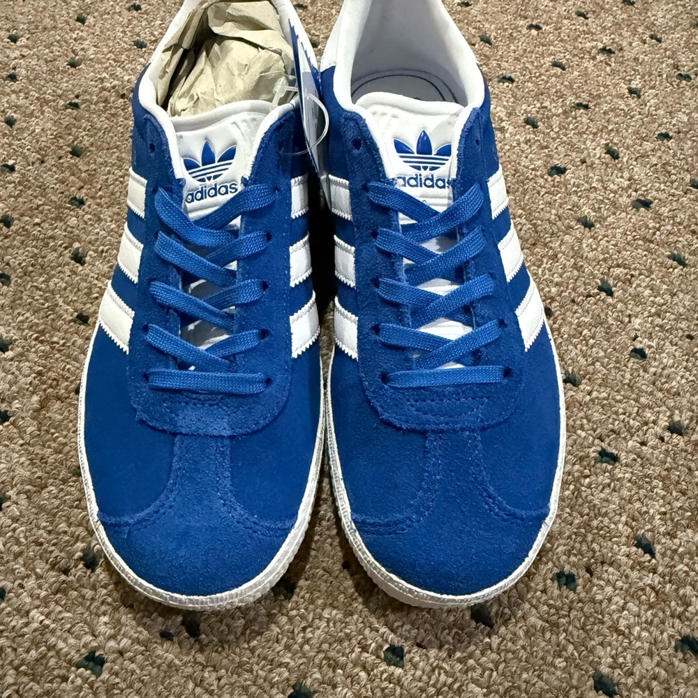 Adidas Gazelle Blue and White Sneakers